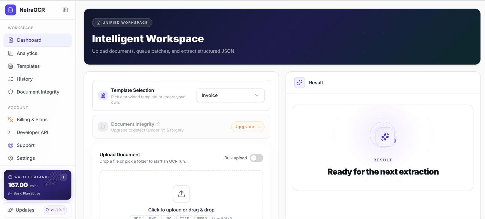 Intelligent Dashboard UI Preview