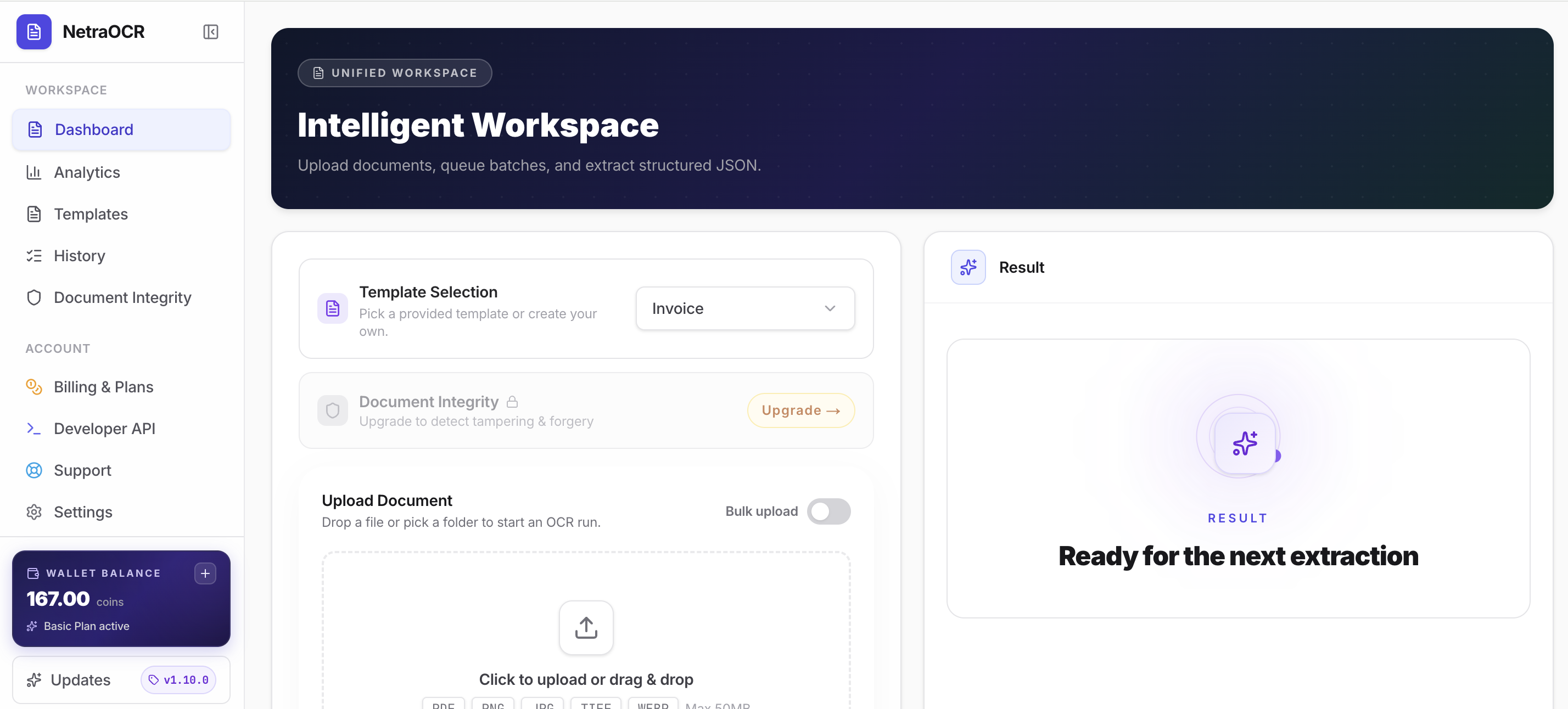Intelligent Dashboard UI Preview